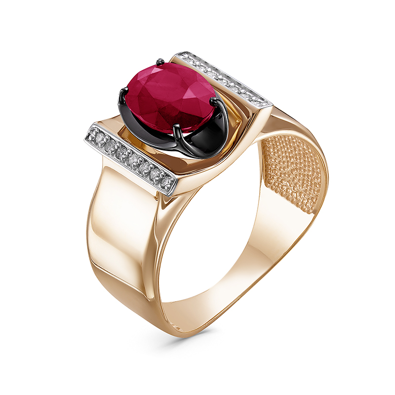 Кольцо, золото, рубин, БР411459